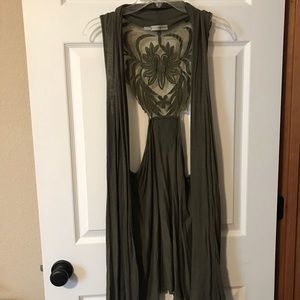Olive green sleeveless coverup